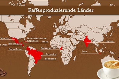 Übersichtskarte Kaffee-Anbaugebiete - Thumbnail